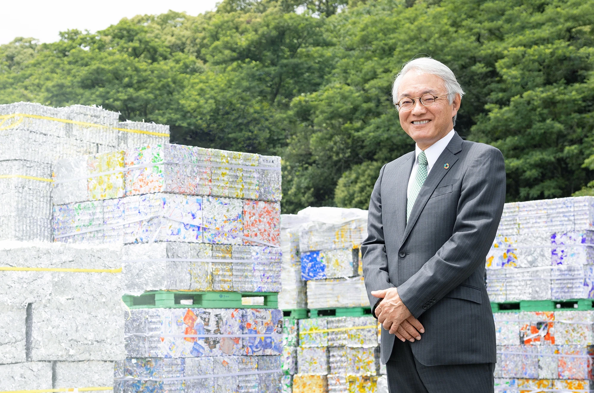 President Miyuki Ishihara at one of the UACJ Group's aluminum recycling facilities