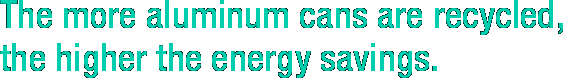The more aluminum cans are recycled, the higher the energy savings.