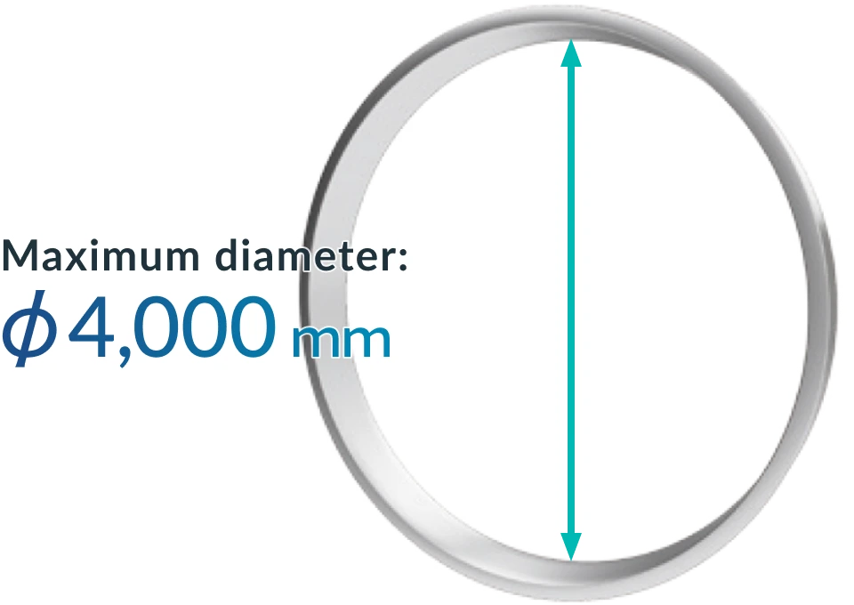 Maximum diameter: 4,000 mm Large forged rings (aerospace & defense materials business)