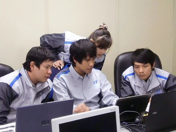 Work scene at the time