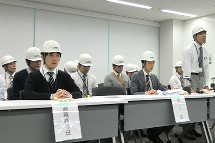 Picture of Training for the set-up of a disaster-response headquarters at UACJ’s headquarters
