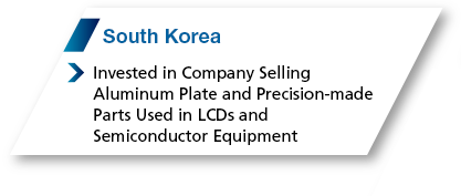 South Korea: Invested in Company Selling Aluminum Plate and Precision-made Parts Used in LCDs and Semiconductor Equipment