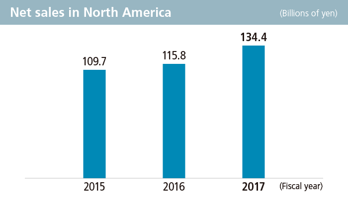 Net sales in North Amarica