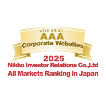 WITH GRADE AAA Corporate Websites 2025 Nikko Investor Relations Co.,Ltd. Ranking in all listed companies in Japan