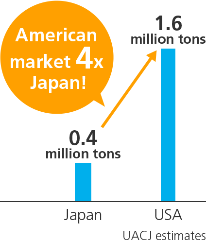 Graph of Comparison of Japanese and US can stock markets