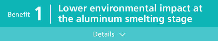 Lower environmental impact at the aluminum smelting stage