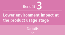 Lower environment impact at the product usage stage