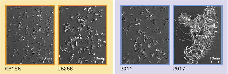 External appearance of chips after machining