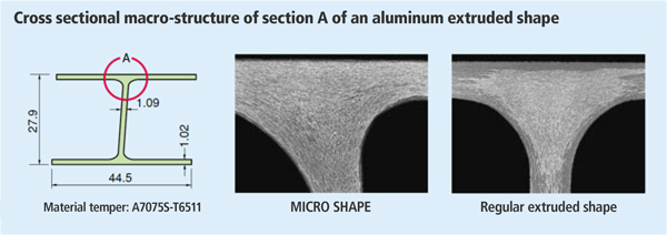 Cross Sectional Macro-Structure of Section A of an Aluminum Extruded Shape