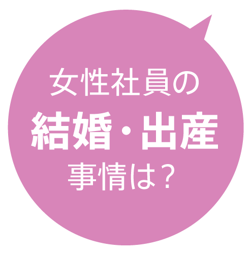 女性社員の結婚・出産事情は？