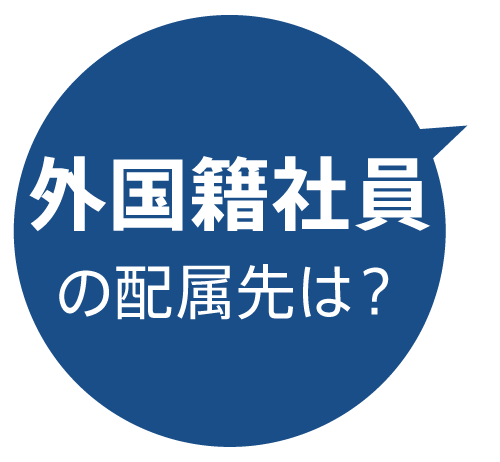 外国籍社員の配属先は？