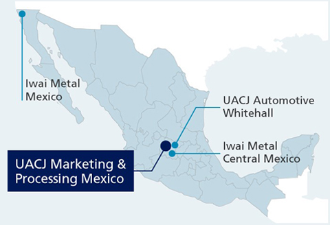 UMPMXとメキシコにあるUACJグループ各社のロケーション